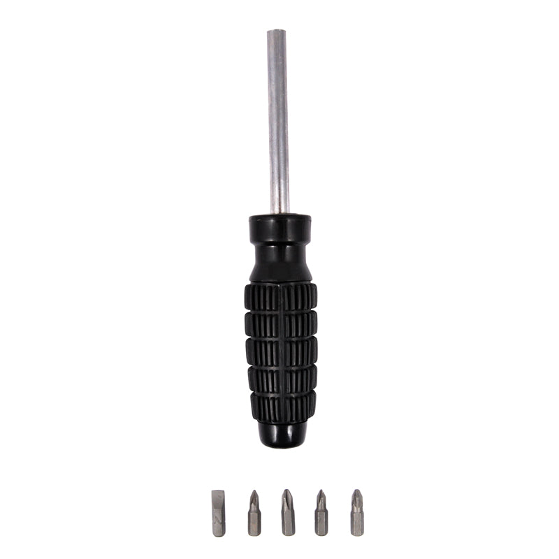 5-in-1 schroevendraaier met 1 handgreep en 5 bits
