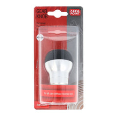 Carpoint versnellingspookknop in aluminium/zwart leer, rond 