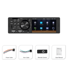 Universeel - 4" 1-din radio met Apple CarPlay en Android Auto (bedraad) met 4" scherm en accessoires.