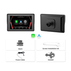 5” CarPlay voor motorfiets – Draadloos Apple CarPlay & Android Auto (IP67) scherm met accessoires