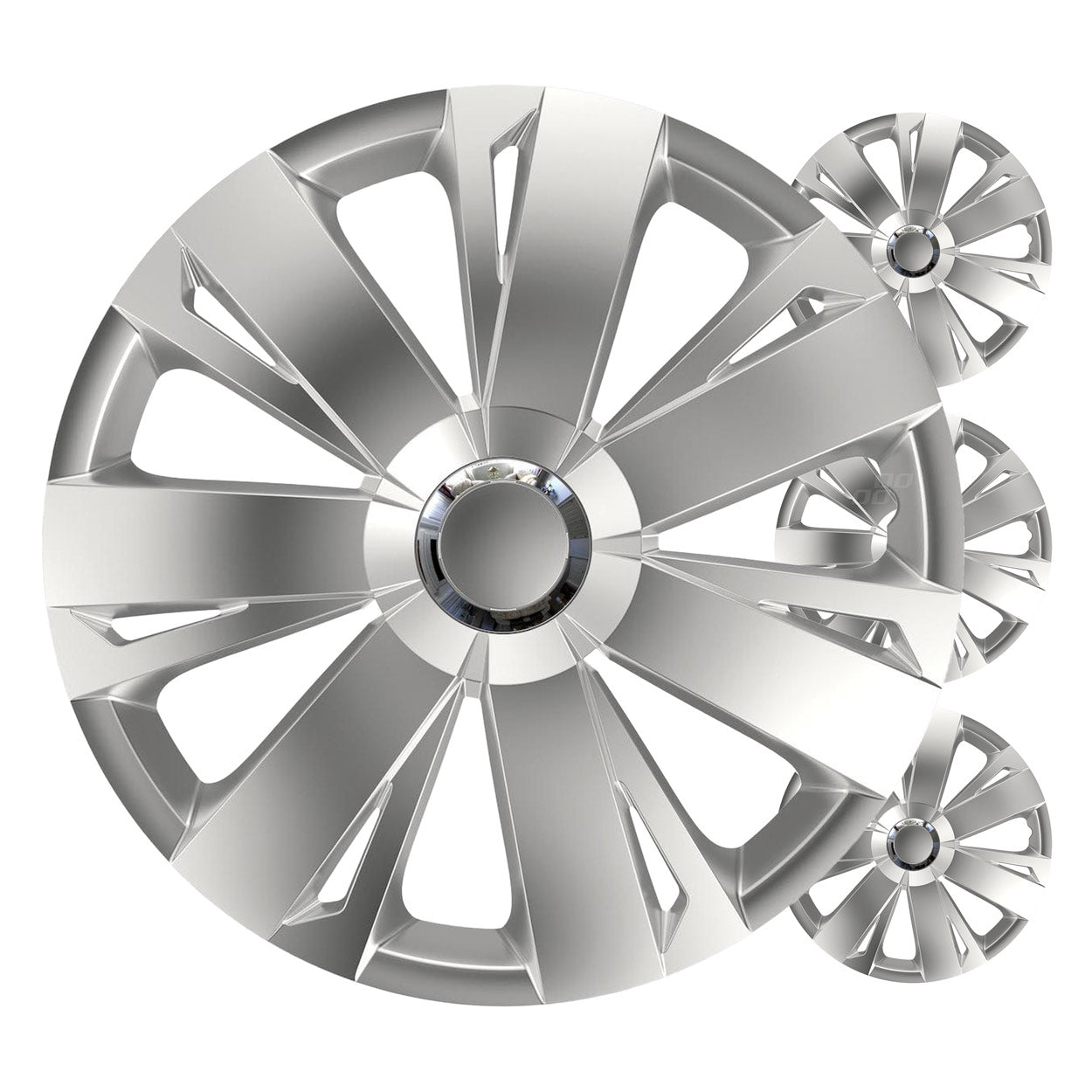 Energy wieldoppen in zilver voor 15 inch stalen velgen