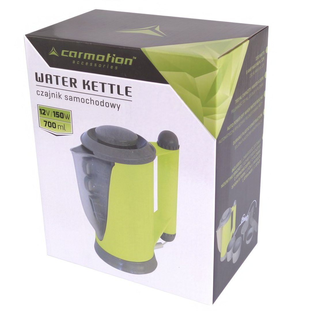 CARMOTION auto-waterkoker met 2 bekers, bestek en zeef
