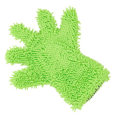 Microvezel washandschoen met chenillevingers en mesh van CARMOTION