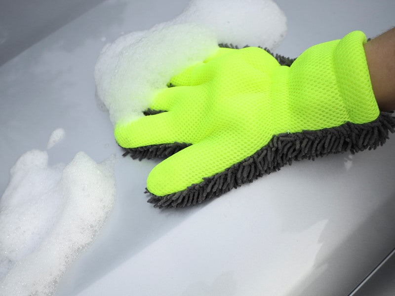 Washandschoen van microvezel voor zachte reiniging