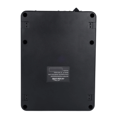10” slanke actieve subwoofer voor de auto – 600W onder de stoel, achterpaneel met bedieningsknoppen en aansluitingen