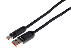 USB-naar-USB-C laadkabel met microvezelvlechtwerk en spiraalvorm