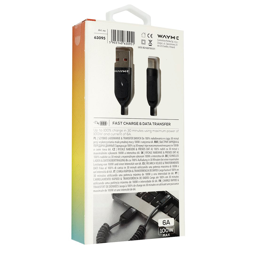 Gevlochten USB-C laad- en synchronisatiekabel met tot 100W