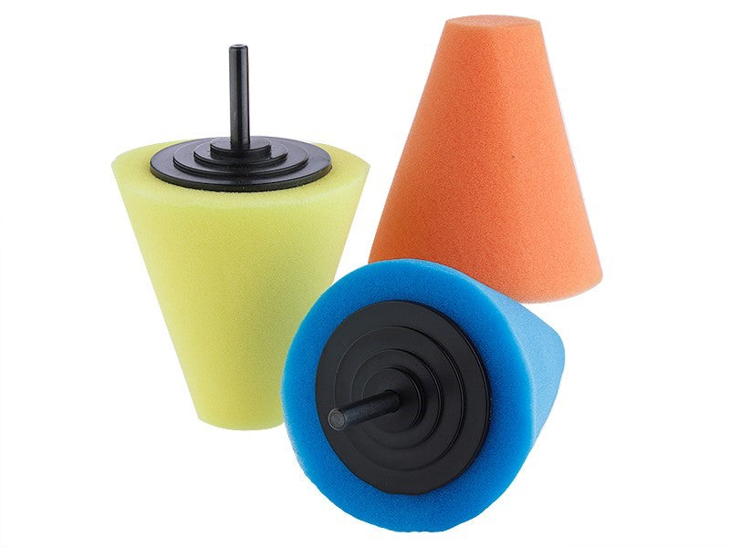 Polijstkegels 3 stuks met M6-adapter in afgeknotte kegelvorm
