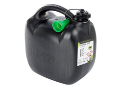Ovale kunststof benzinejerrycan 10 l van CARMOTION in zwart