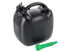 Kunststof benzinejerrycan 10 l ovaal zwart met dop