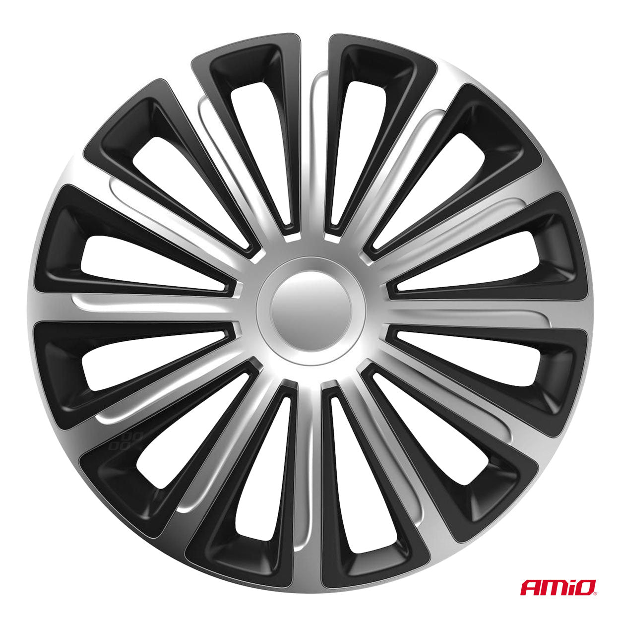 Trend wieldoppen zwart en zilver 15 inch van Versaco