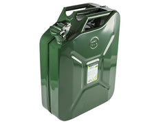Metalen jerrycan van 20 liter voor het veilig opslaan en vervoeren van brandstof