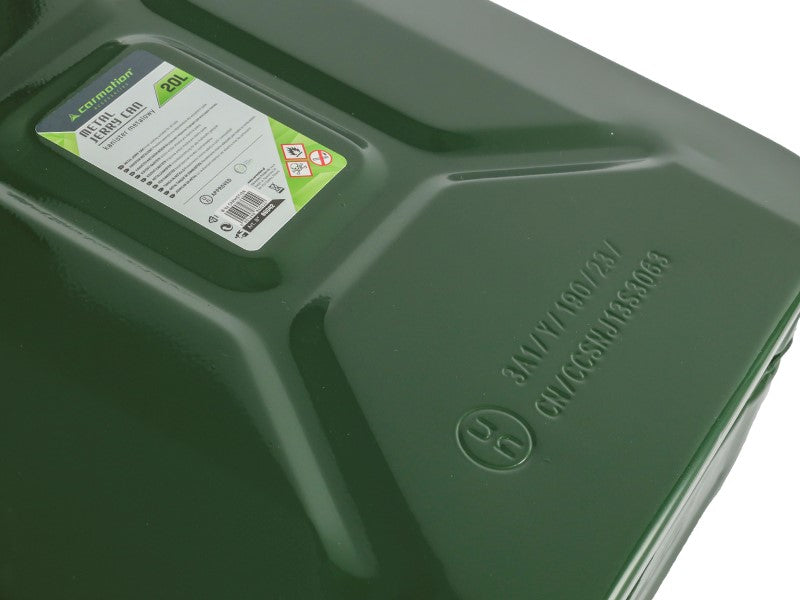 Metalen jerrycan met veiligheidspin voor benzine en diesel
