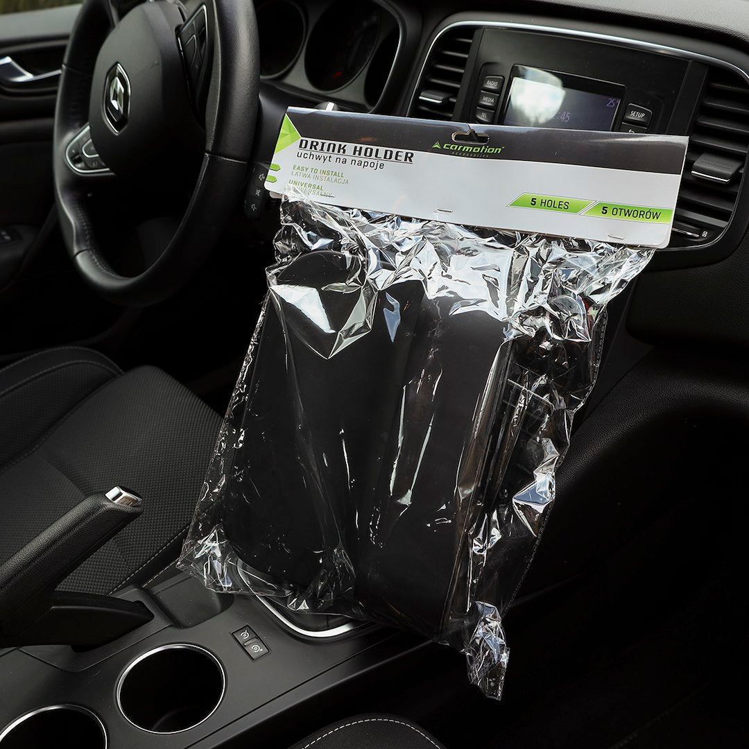 Bekerhouder voor in de auto met organizer voor telefoon, sleutels en pen