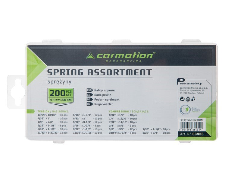 Assortiment met trekveren en drukveren van gegalvaniseerd staal