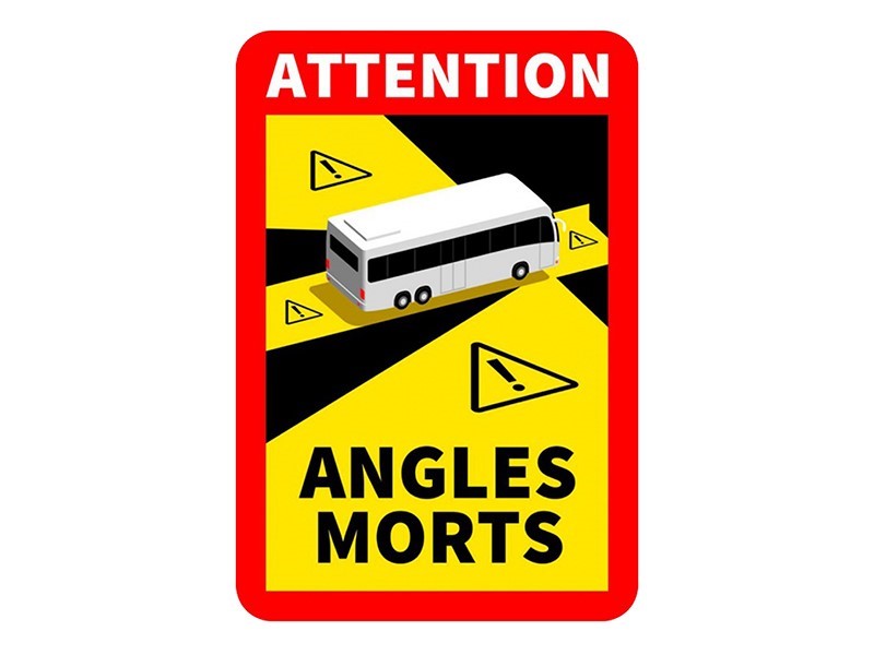 Dodehoeksticker ANGLES MORTS 25x17 cm voor bus