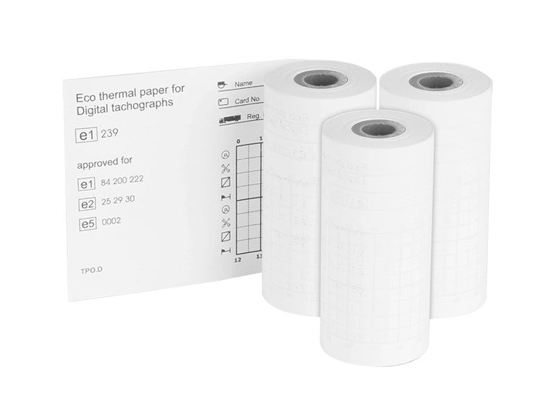 Tachograafpapier voor digitale tachograaf, 3 rollen x 8 m