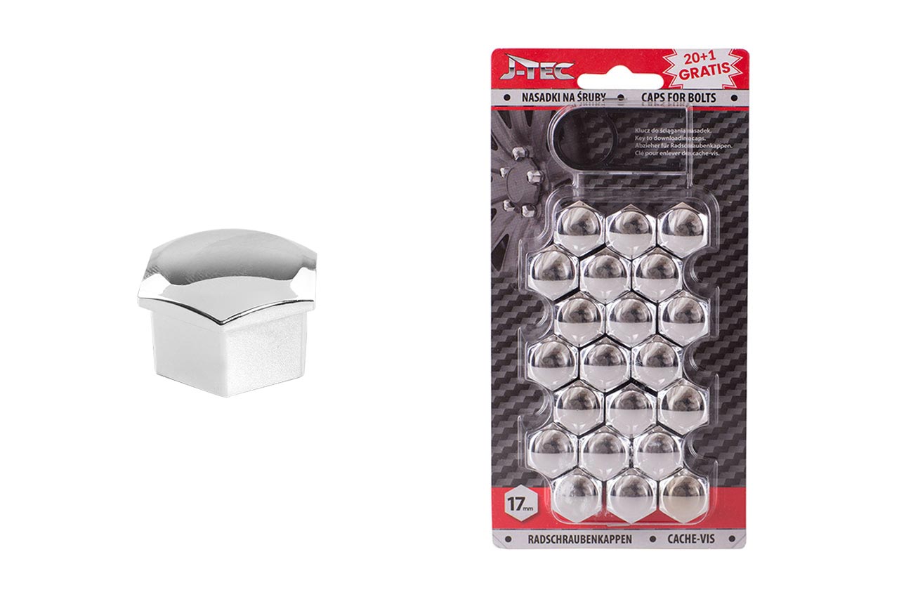 Chromen doppen voor 17 mm wielbouten