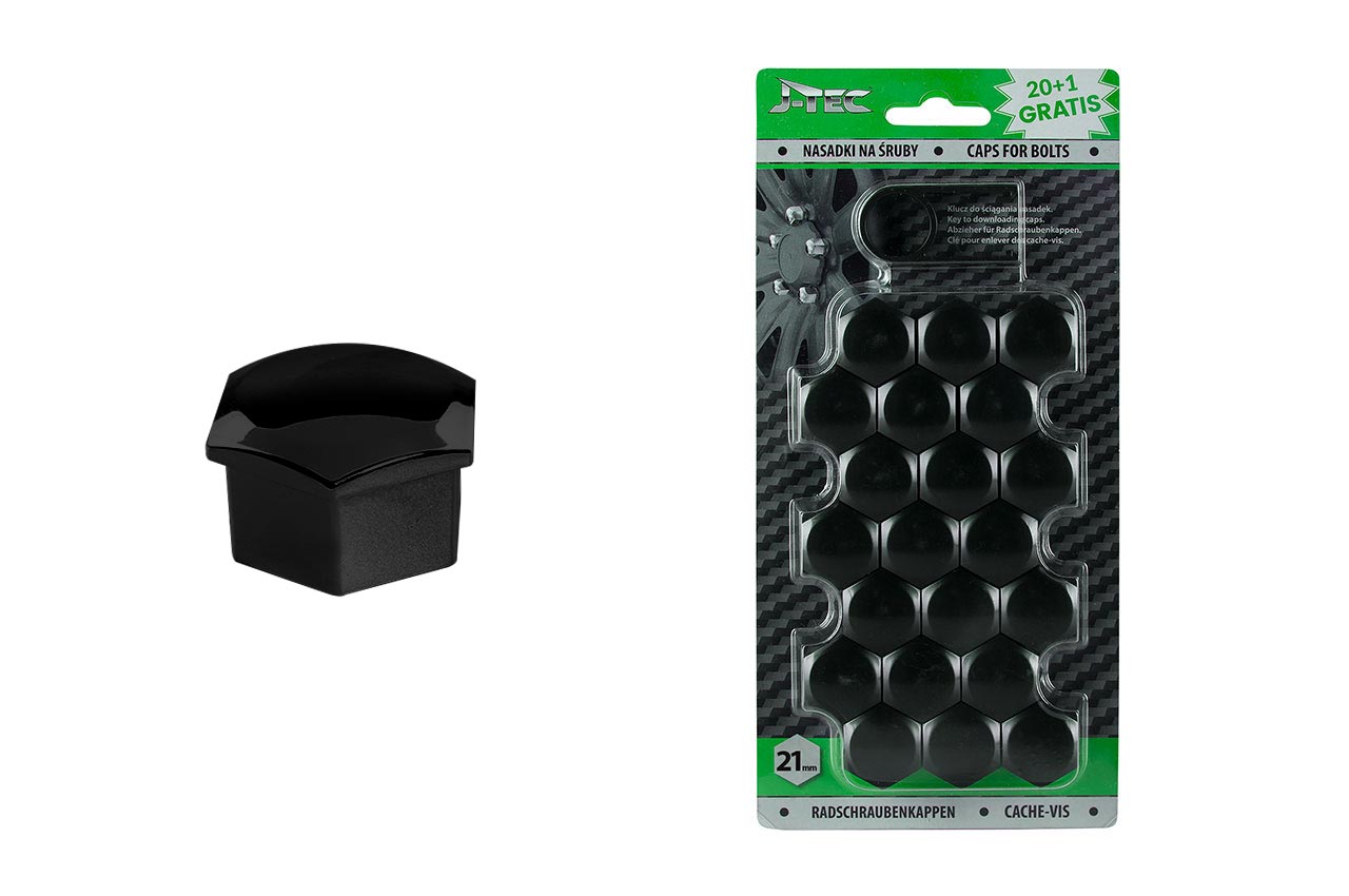Zwarte boutdoppen voor 21 mm