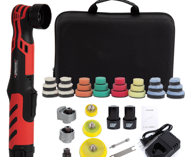 Mini Polijstmachine 12V Draadloos – 24-delig met 2 accu’s 