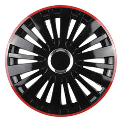 Sort FALCON-navkapsel med rød kant til 14-tommer stålfælg