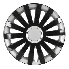 SAIL wieldoppen in zwart en zilver voor 15 inch stalen velgen