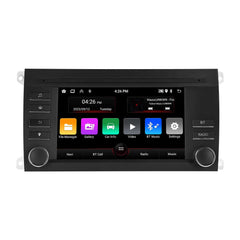 Porsche Cayenne 02-10 – 7" radio met Apple CarPlay en Android Auto, met touchscreen en moderne interface.
