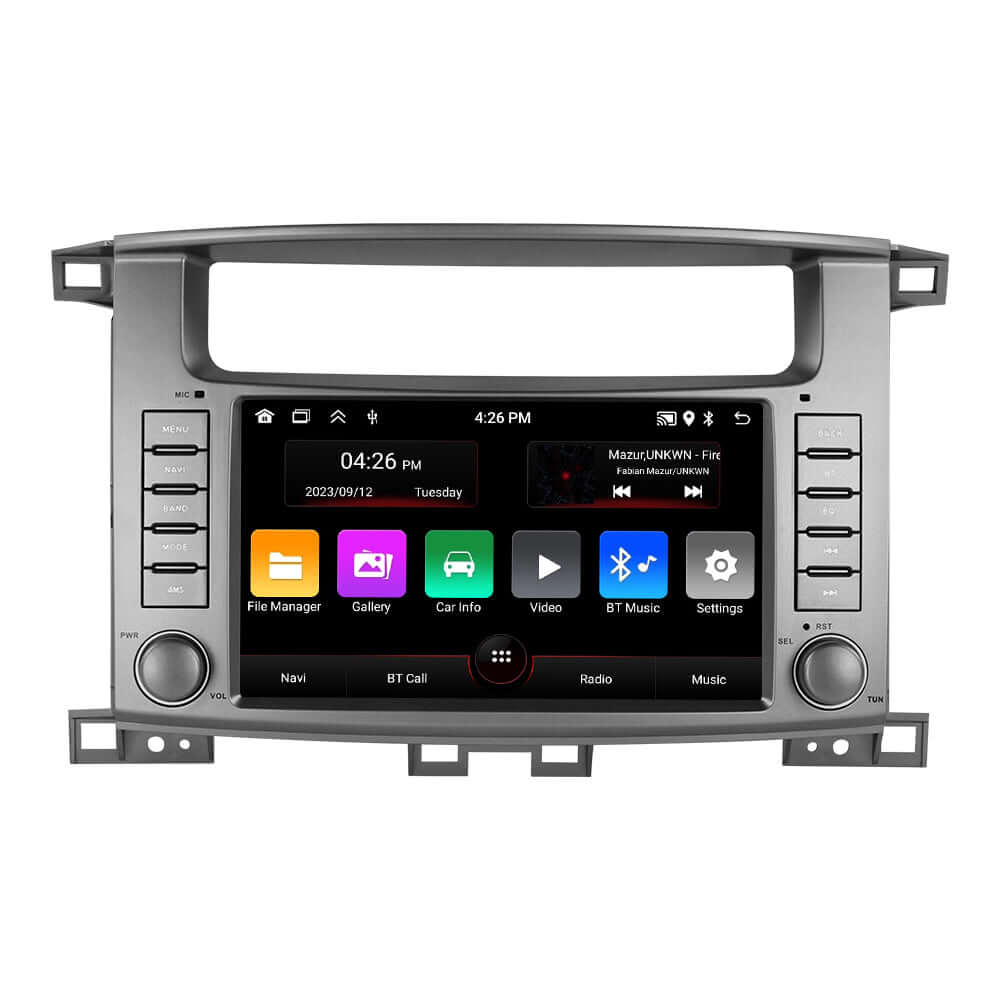 Toyota Land Crusier 02-07 – 8" radio met Apple CarPlay en Android Auto scherm en bediening