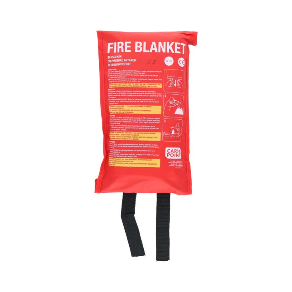 Carpoint brandtæppe 1 x 1 meter, brandslukker til mindre brande, fremstillet af glasfiber.