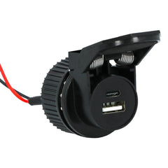 Carpoint inbouwstekker USB-A + USB-C 12/24V 