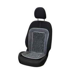 Carpoint stoelkussen met houten kralen Deluxe, grijs 