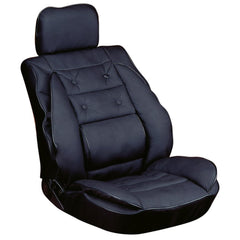 Carpoint-zitkussen met lendensteun, leerlook, zwart 