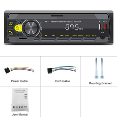 Universele 1-DIN radio met Bluetooth, FM & USB – MP3-speler met LED-display
