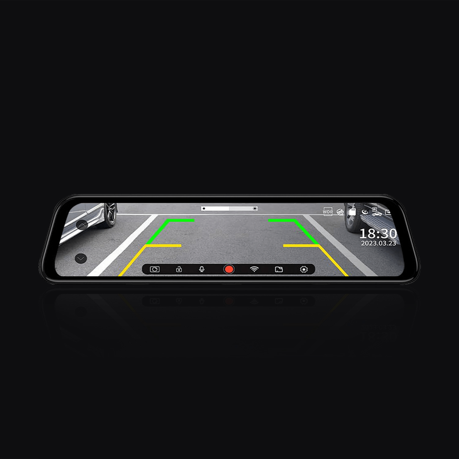 Achteruitkijkspiegel dashcam met voor- en achtercamera – 10” IPS-touchscreen, Full HD 1080P met visuele achteruitrijweergave