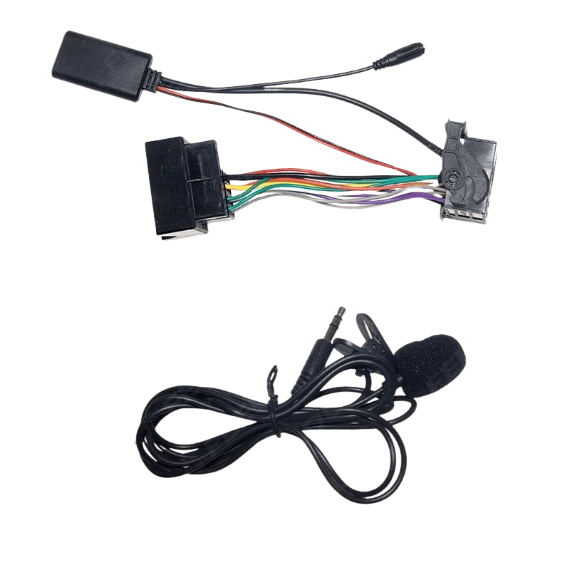 Bluetooth-adapter – Citroen en Peugeot aansluitingen en microfoon voor draadloze audiostreaming.