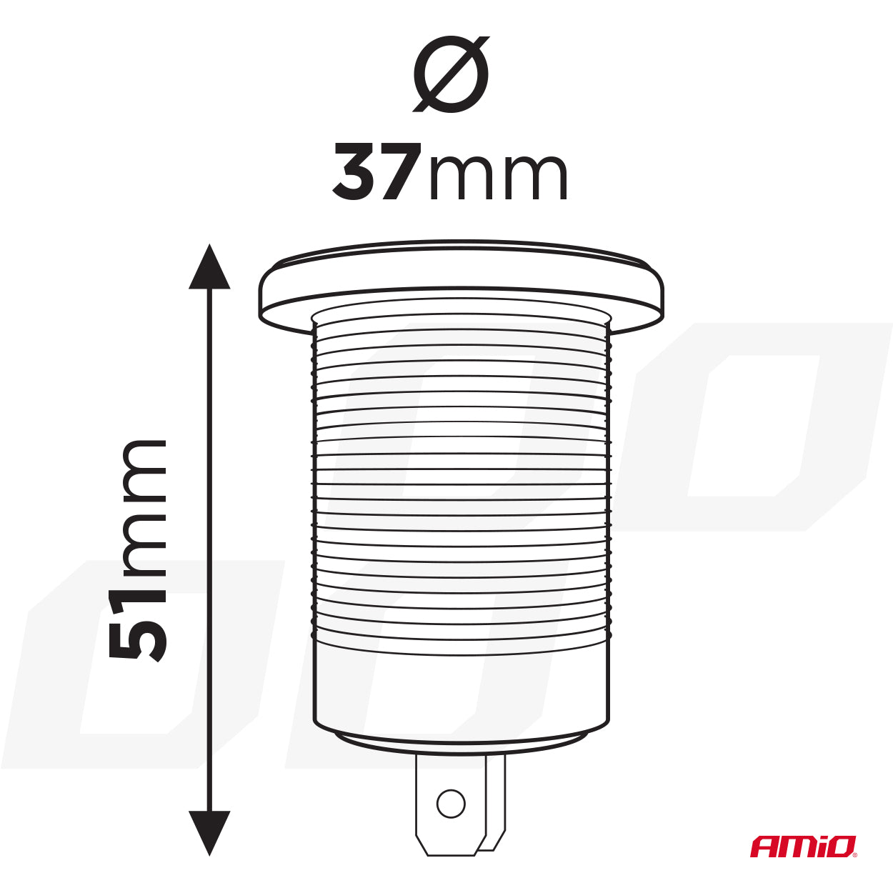 Illustration af 12/24 V USB-oplader med digitalt voltmeter