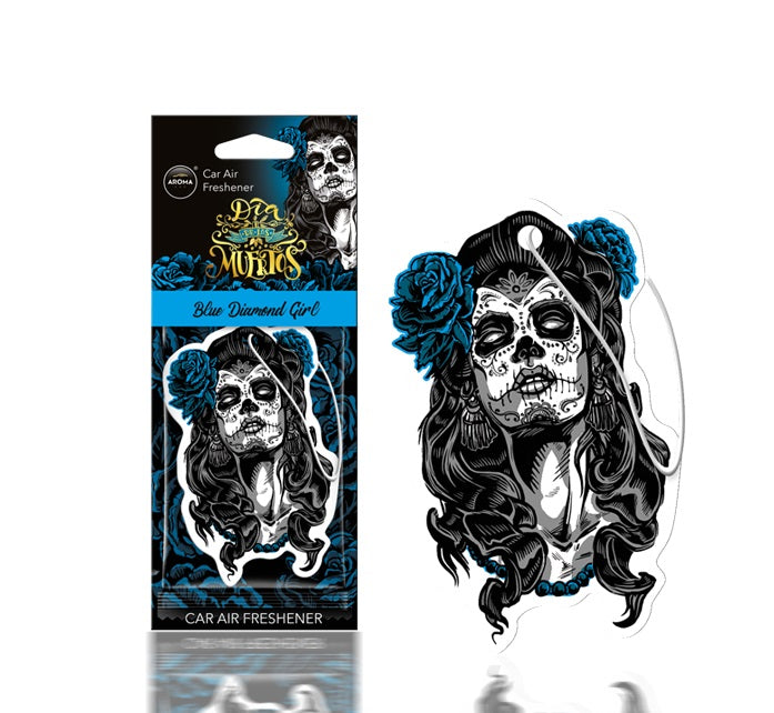 Meer­kleurige Dia de los Muertos Blue Diamond Girl autogeur van cellulose