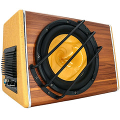 Auto subwoofer 200W RMS – kofferbakbas 3800W met houtafwerking en grote luidsprekerunit