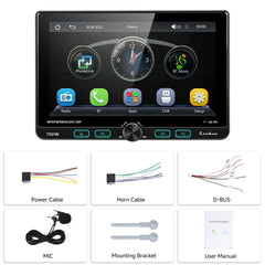 1 DIN autoradio met 7" verstelbaar touchscreen – Apple CarPlay & Android Auto 