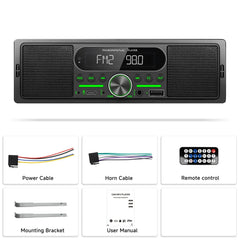 1 DIN autoradio met ingebouwde luidspreker, Bluetooth, FM/AM en MP3-speler 