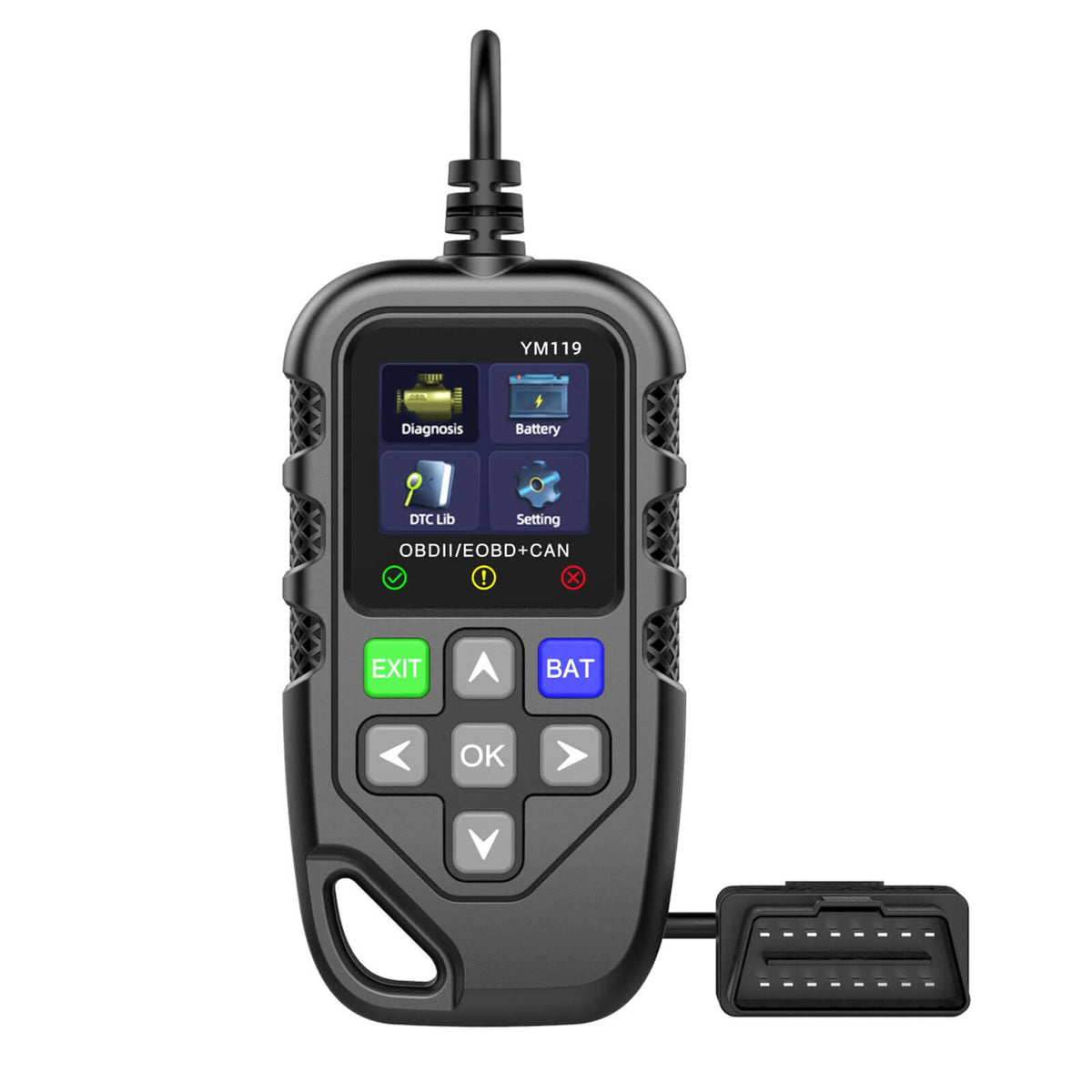 OBD2 foutcodelezer met 2,8” kleurenscherm, YM119, professioneel diagnosegereedschap voor benzineauto’s.
