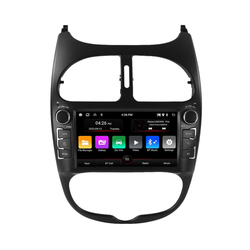 Peugeot 206 – 7" radio met Apple CarPlay en Android Auto met touchscreen en knoppen