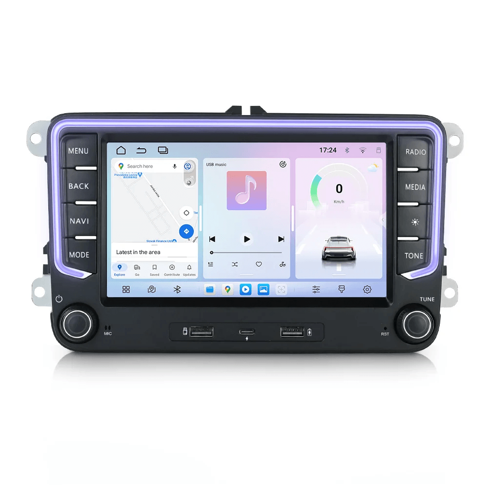 VW PQ35 (2006-2015) Apple CarPlay – 7” autoradio met sfeerverlichting 
