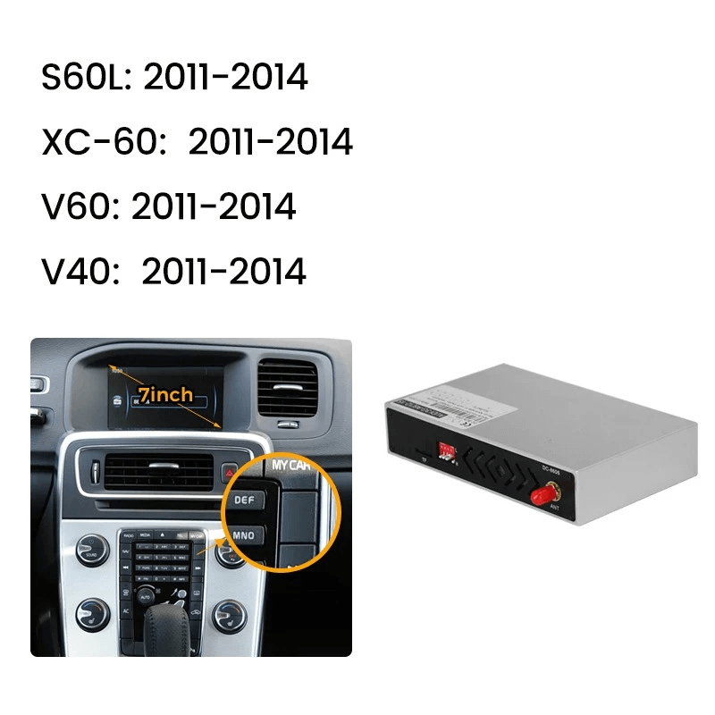 Draadloze Apple CarPlay & Android Auto module – Volvo S60/XC60/V40/V60 11-18 unit voor 7” scherm